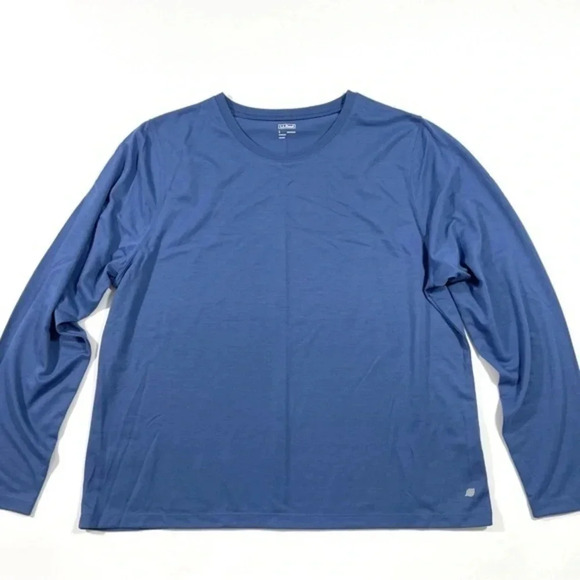 LL Bean Womens Basic Everyday Shirt Larkspur Polyester - Picture 1 of 6